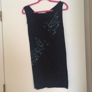 Boutique dress with paper crane pattern.